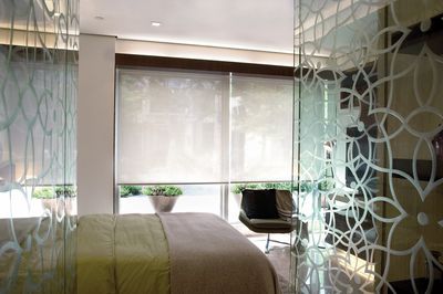 Systèmes stores enrouleurs, Customer Fabrics, Room shot "Residence 8", Shanghai, China