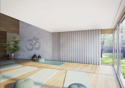 Systèmes de rideaux, SG 3870, Yoga room, recessed curtain track